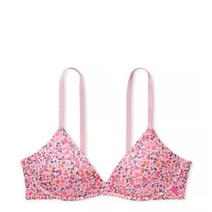 Sexy Tee Wireless Smooth Push-Up Bra in Pink Ditzy